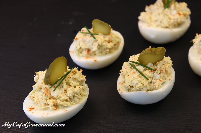 Hard-Boiled Eggs Loaded With Tuna - My Café Gourmand