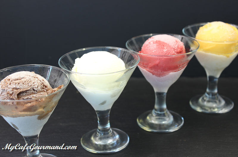 Boules de glace et de sorbet Mon Café Gourmand