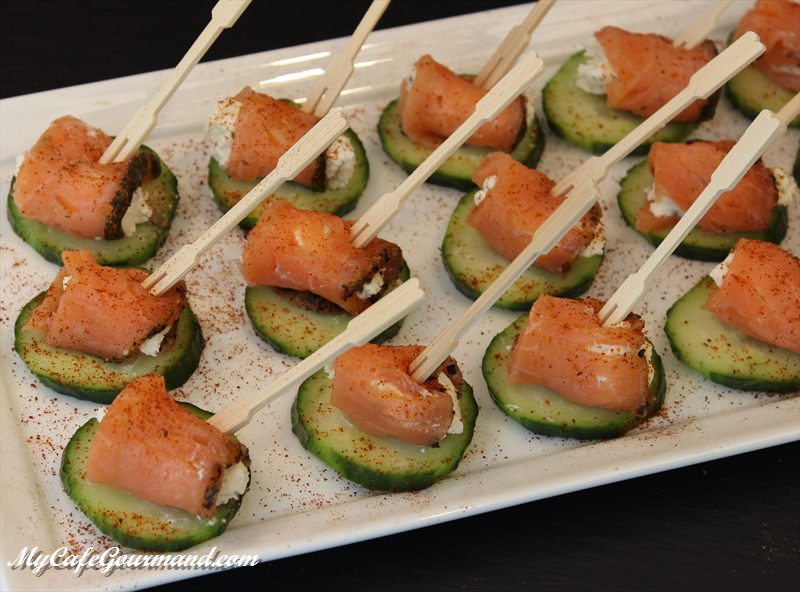 Cucumber Bites With Boursin Cheese and Salmon